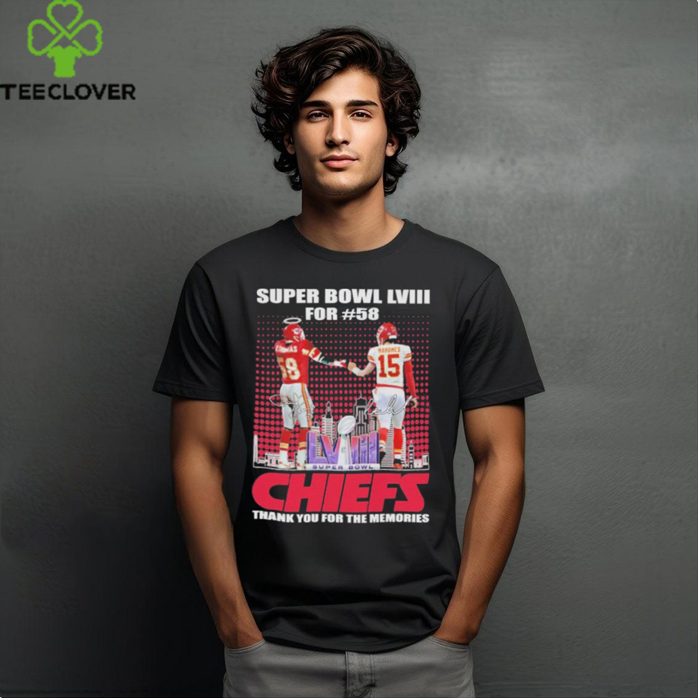 Super Bowl LVIII Derrick Thomas And Patrick Mahomes Thank You For The Memories Signatures Shirt Super Bowl LVIII Derrick Thomas And Patrick Mahomes Thank You For The Memories Signatures Shirt