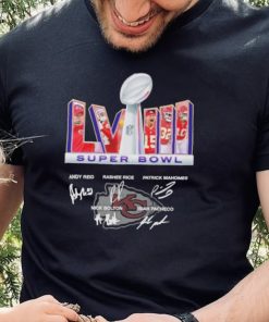 Super Bowl LVIII Kansas City Chiefs Team Name Player Signatures Shirt