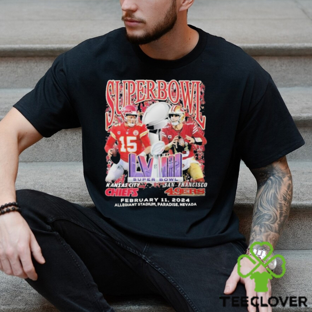 Super Bowl LVIII Kansas City Chiefs vs San Francisco 49Ers 2024 T Shirt Super Bowl LVIII Kansas City Chiefs vs San Francisco 49Ers 2024 T Shirt
