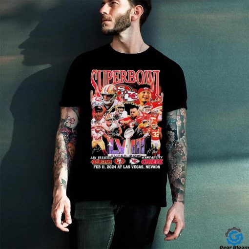 Super Bowl LVIII San Francisco 49ers Vs Kansas City Chiefs February 11, 2024 At Las Vegas Signatures Shirt