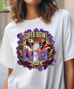 Super Bowl LVIII Trophy San Francisco 49ers Kansas City Chiefs shirt