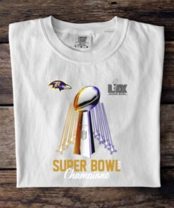 Super Bowl Lix Baltimore Ravens Champs Trophy Light 2025 Tee