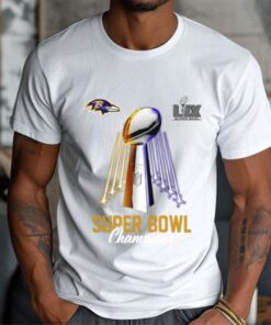 Super Bowl Lix Baltimore Ravens Champs Trophy Light 2025 Tee