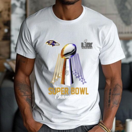 Super Bowl Lix Baltimore Ravens Champs Trophy Light 2025 Tee