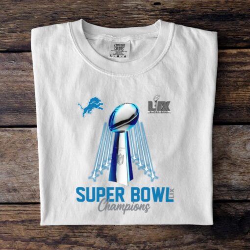 Super Bowl Lix Detroit Lions Champs Trophy Light 2025 Shirt
