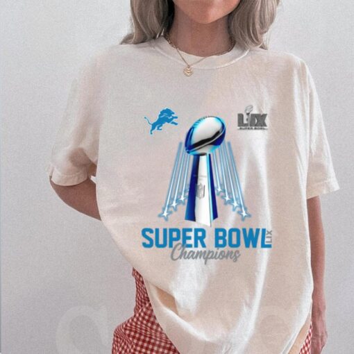 Super Bowl Lix Detroit Lions Champs Trophy Light 2025 Shirt