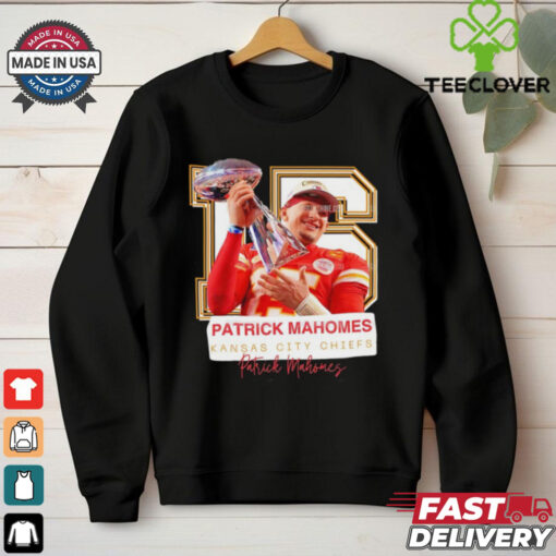 Super Bowl Patrick Mahomes Kansas City Chiefs No. 15 trophy shirt