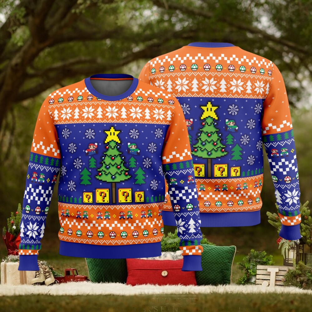 Super Bros Christmas Super Mario Bros. Ugly Christmas Sweater Super Bros Christmas Super Mario Bros. Ugly Christmas Sweater