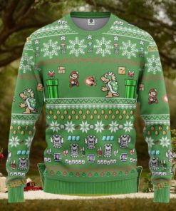 Super Mario Bros Funny Sweater, Family Ugly Christmas Gaming Fun