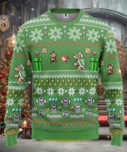 Super Mario Bros Funny Sweater, Family Ugly Christmas Gaming Fun