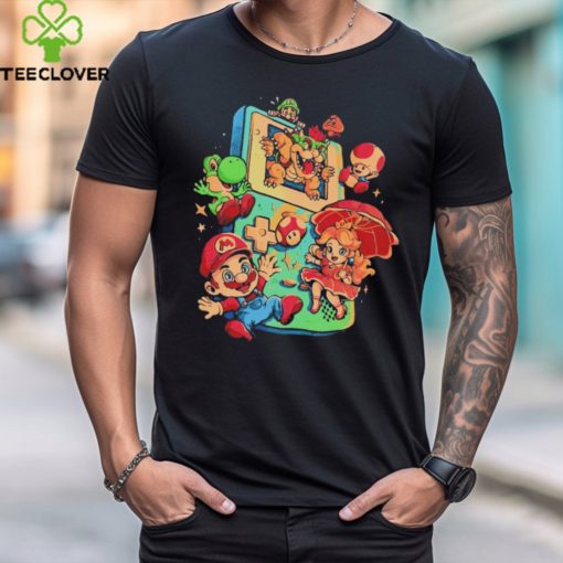 Super Mario Bros games and the Game Boy Plumber Game shirt