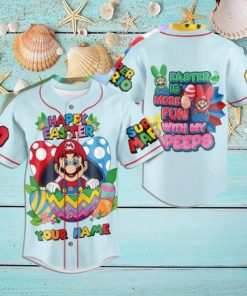 Super Mario Happy Easter Custom Baseball Jersey