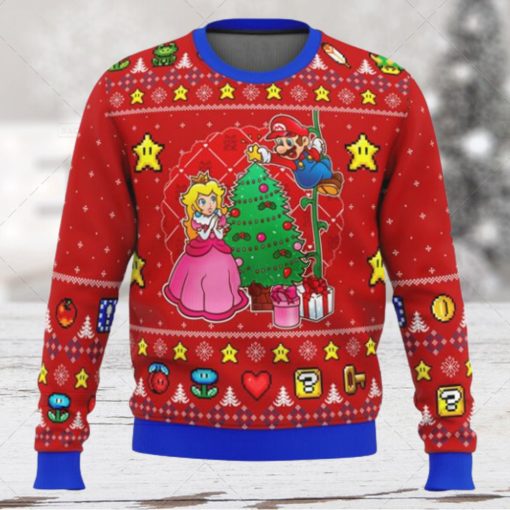 Super Mario Nintendo Gift Fan Ugly Xmas Wool Knitted Sweater