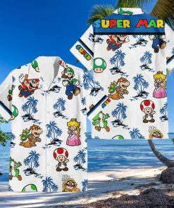 Super Mario Palm Tree Hawaiian Shirt