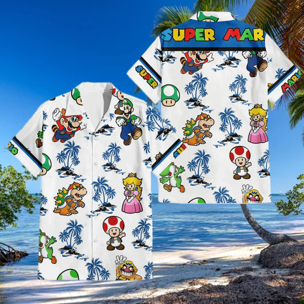 Super Mario Palm Tree Hawaiian Shirt Super Mario Palm Tree Hawaiian Shirt