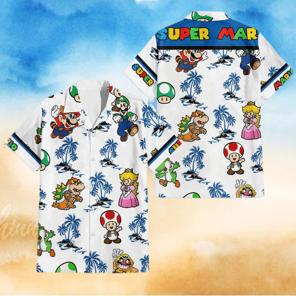 Super Mario Palm Tree Hawaiian Shirt Super Mario Palm Tree Hawaiian Shirt