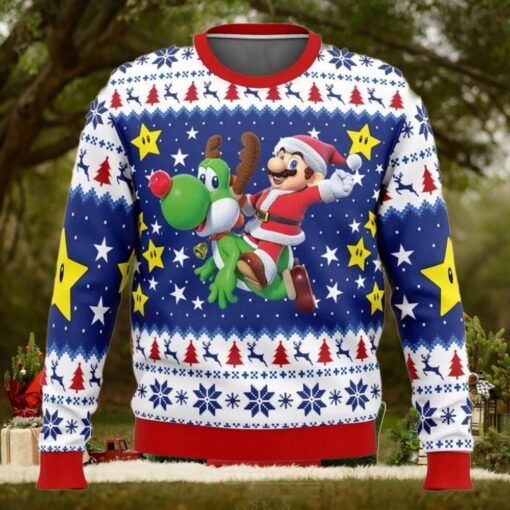 Super Mario Yoshi Santa Claus Ugly Sweater