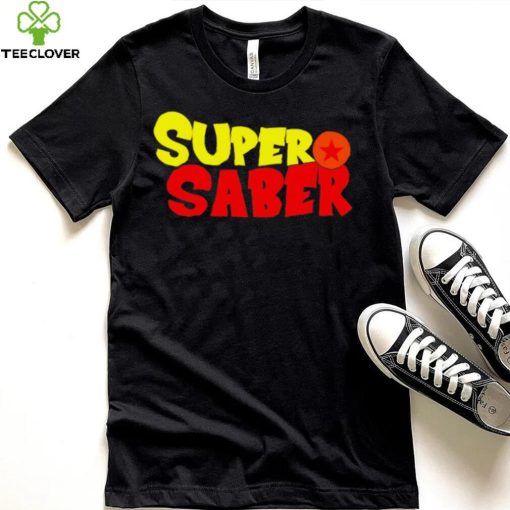 Super Saber professional wrestler logo shirt