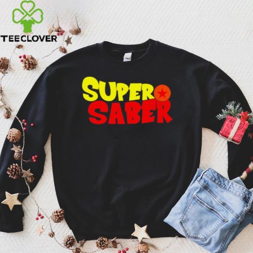 Super Saber professional wrestler logo shirt
