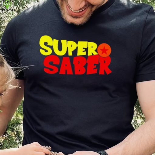 Super Saber professional wrestler logo shirt
