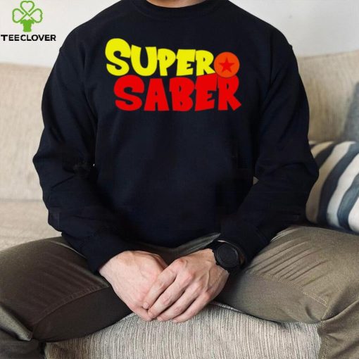 Super Saber professional wrestler logo shirt