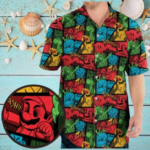 Super Smash Bros Pattern Hawaiian Shirt