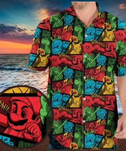 Super Smash Bros Pattern Hawaiian Shirt