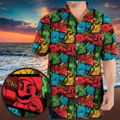 Super Smash Bros Pattern Hawaiian Shirt