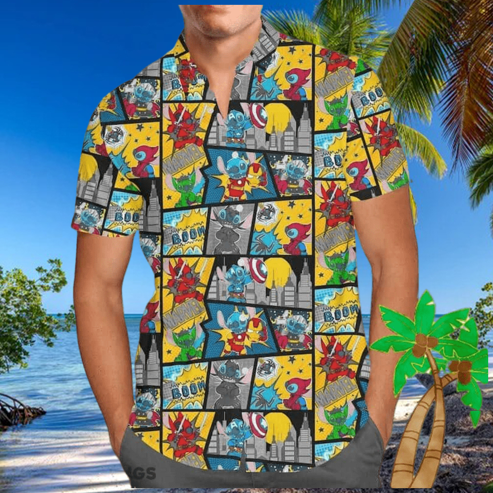 Superhero Stitch Comic Book Disney Lovers Hawaiian Shirt Superhero Stitch Comic Book Disney Lovers Hawaiian Shirt