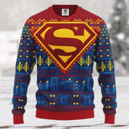 Superman DC Comics Ugly Christmas Wool Knitted Sweater