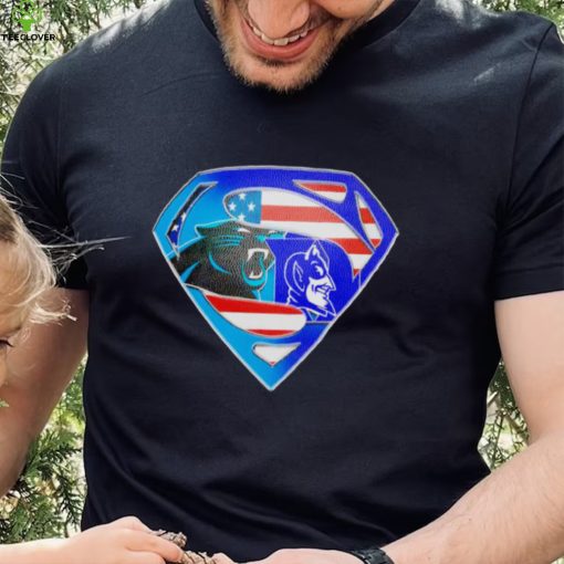 Superman Sports Carolina Panthers and Duke Blue Devils Logo shirt