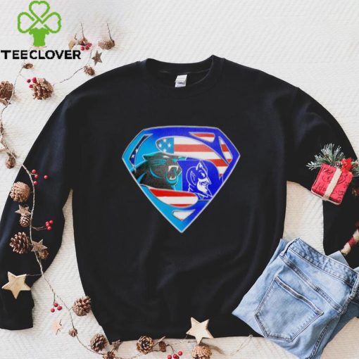 Superman Sports Carolina Panthers and Duke Blue Devils Logo shirt