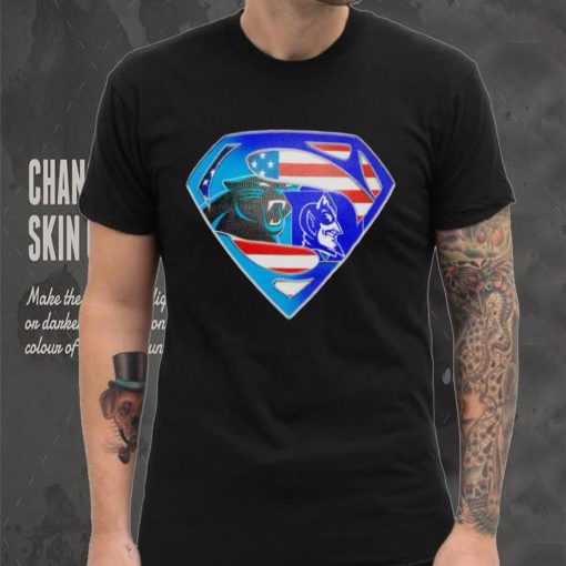 Superman Sports Carolina Panthers and Duke Blue Devils Logo shirt