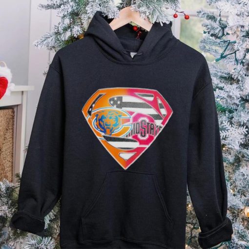 Superman Sports Chicago Bears and Ohio State Buckeyes Logo shirt