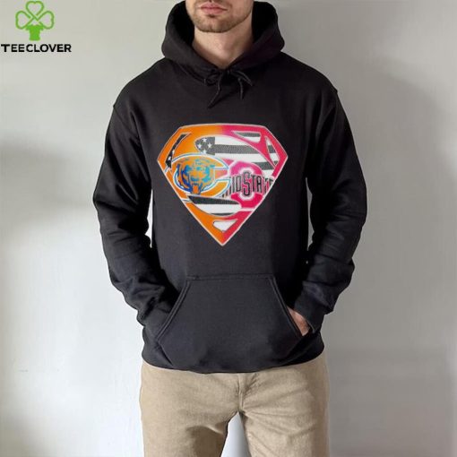 Superman Sports Chicago Bears and Ohio State Buckeyes Logo shirt