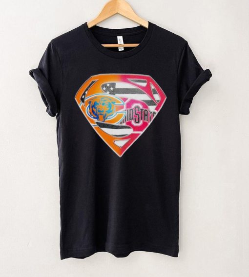 Superman Sports Chicago Bears and Ohio State Buckeyes Logo shirt