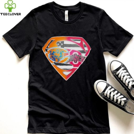 Superman Sports Chicago Bears and Ohio State Buckeyes Logo shirt