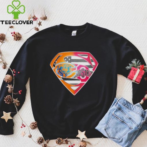 Superman Sports Chicago Bears and Ohio State Buckeyes Logo shirt
