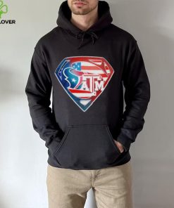 Superman Sports Houston Texans and Texas A&M Logo hoodie, sweater, longsleeve, shirt v-neck, t-shirt