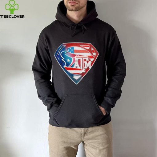 Superman Sports Houston Texans and Texas A&M Logo hoodie, sweater, longsleeve, shirt v-neck, t-shirt