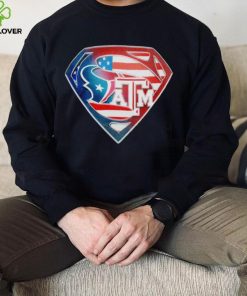 Superman Sports Houston Texans and Texas A&M Logo hoodie, sweater, longsleeve, shirt v-neck, t-shirt