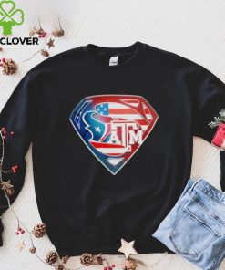 Superman Sports Houston Texans and Texas A&M Logo hoodie, sweater, longsleeve, shirt v-neck, t-shirt