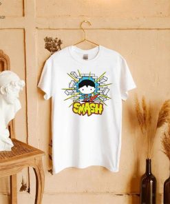 Superman smashing through brick wall chibi shirt