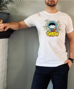 Superman smashing through brick wall chibi shirt
