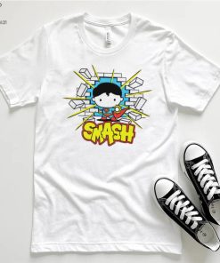 Superman smashing through brick wall chibi shirt