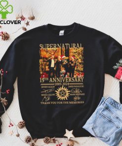 Supernatural 19th Anniversary 2005 2024 Jensen Ackles, Misha Collins, Jared Padalecki And Mark Sheppard Thank You For The Memories Shirt