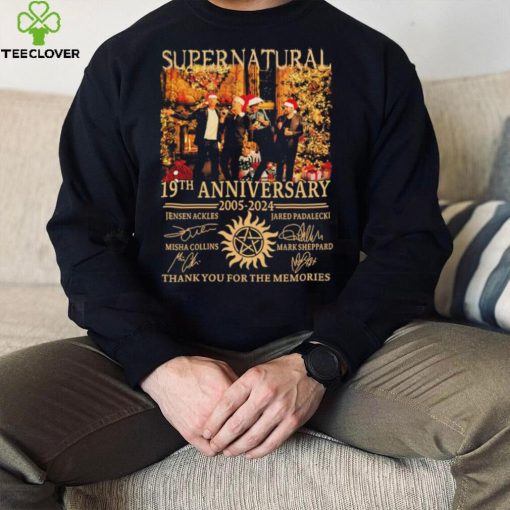 Supernatural 19th Anniversary 2005 2024 Jensen Ackles, Misha Collins, Jared Padalecki And Mark Sheppard Thank You For The Memories Shirt