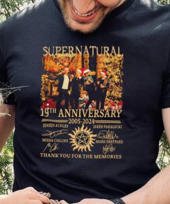 Supernatural 19th Anniversary 2005 2024 Jensen Ackles, Misha Collins, Jared Padalecki And Mark Sheppard Thank You For The Memories Shirt