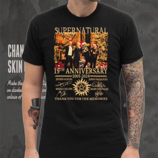 Supernatural 19th Anniversary 2005 2024 Jensen Ackles, Misha Collins, Jared Padalecki And Mark Sheppard Thank You For The Memories Shirt