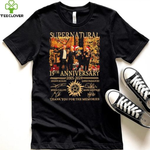 Supernatural 19th Anniversary 2005 2024 Jensen Ackles, Misha Collins, Jared Padalecki And Mark Sheppard Thank You For The Memories Shirt